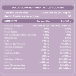 Balance Hormonal Cápsulas - Información Nutrimental