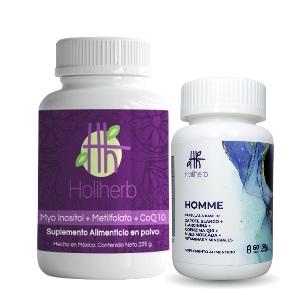 Kit Fertilidad 1 Mes (Hombres y Mujeres) Myo Inositol con COQ10 HoliHerb