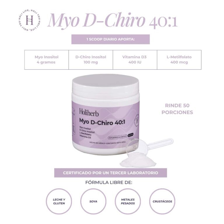 Myo Inositol y D-Chiro Inositol Mezcla 40:1 | HoliHerb